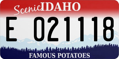 ID license plate E021118