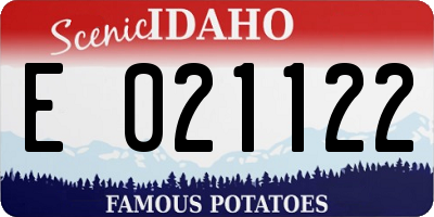 ID license plate E021122