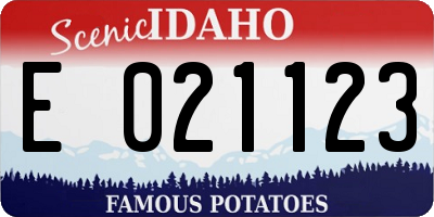 ID license plate E021123