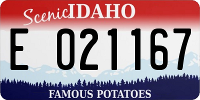 ID license plate E021167