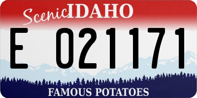 ID license plate E021171