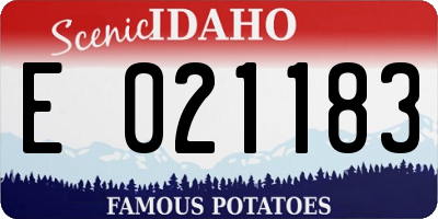 ID license plate E021183
