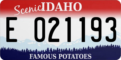 ID license plate E021193