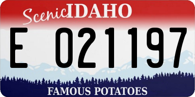 ID license plate E021197