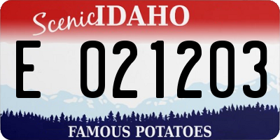 ID license plate E021203