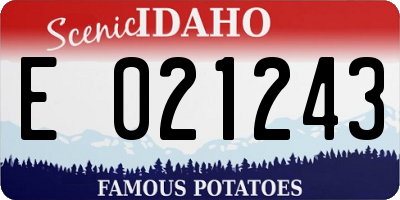 ID license plate E021243