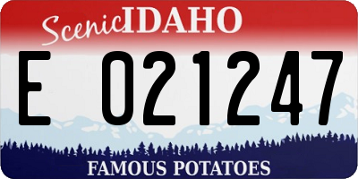 ID license plate E021247
