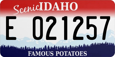 ID license plate E021257
