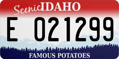 ID license plate E021299