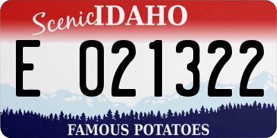 ID license plate E021322