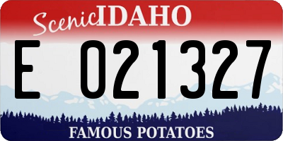 ID license plate E021327