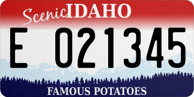 ID license plate E021345