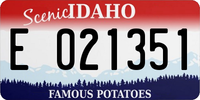 ID license plate E021351