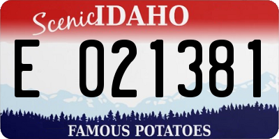 ID license plate E021381