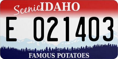 ID license plate E021403