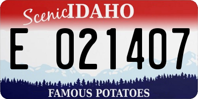 ID license plate E021407
