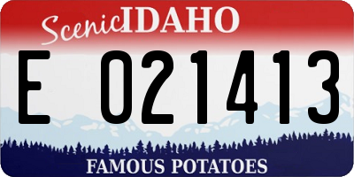 ID license plate E021413