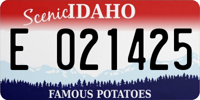 ID license plate E021425