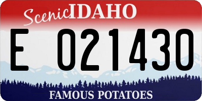 ID license plate E021430