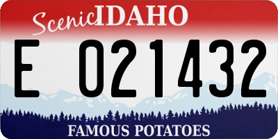 ID license plate E021432