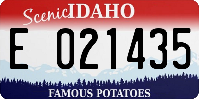 ID license plate E021435