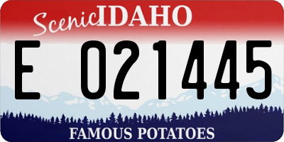 ID license plate E021445