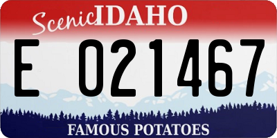 ID license plate E021467