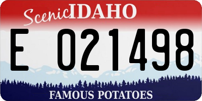 ID license plate E021498