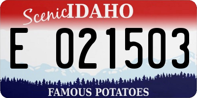 ID license plate E021503