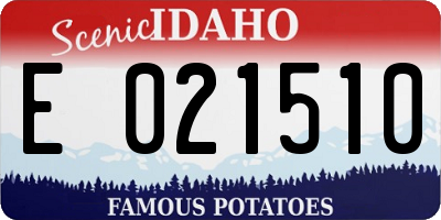 ID license plate E021510