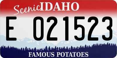 ID license plate E021523