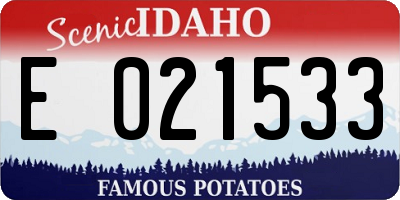 ID license plate E021533