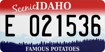 ID license plate E021536