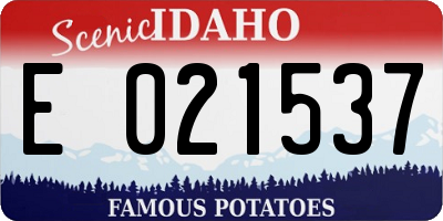 ID license plate E021537