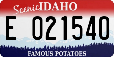 ID license plate E021540