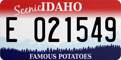 ID license plate E021549
