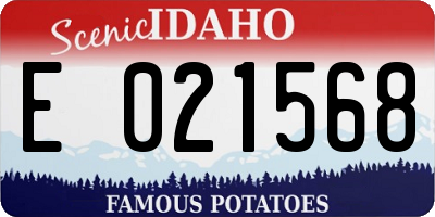 ID license plate E021568