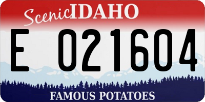 ID license plate E021604