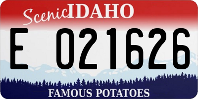 ID license plate E021626