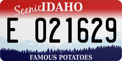 ID license plate E021629