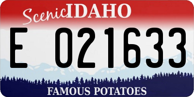 ID license plate E021633