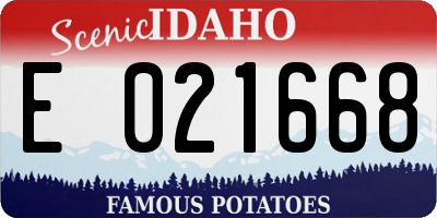 ID license plate E021668