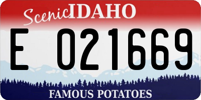 ID license plate E021669