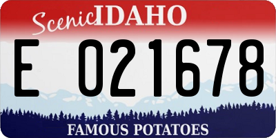 ID license plate E021678