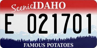 ID license plate E021701