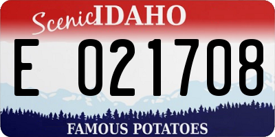 ID license plate E021708