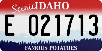 ID license plate E021713