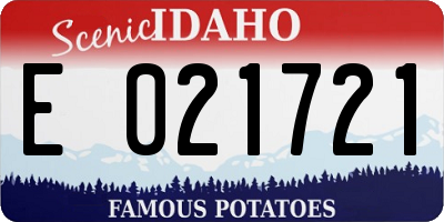 ID license plate E021721