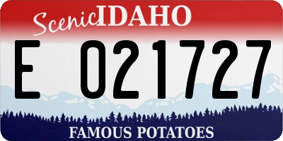 ID license plate E021727