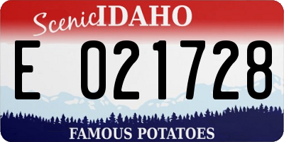 ID license plate E021728